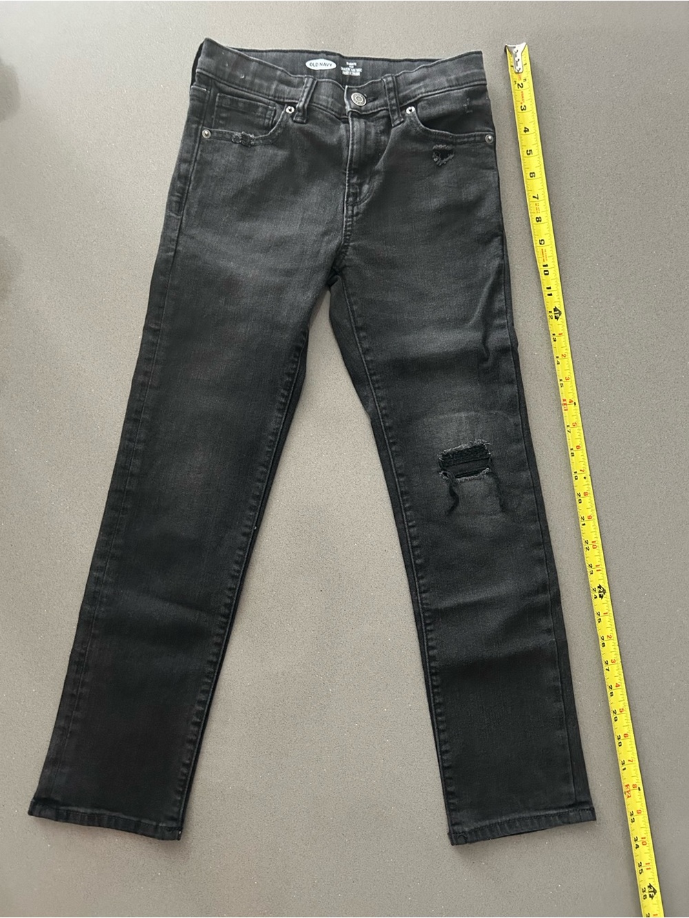 Old Navy Black Distressed Straight Leg Jeans Kids Boys Size 10…